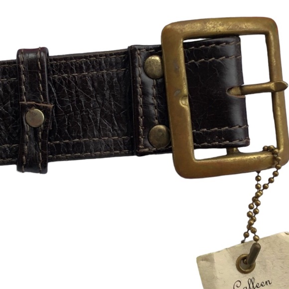 Calleen Cordero Cracked Brown Leather Belt Bag with Upcycled Vintage Kilim - Picture 4 of 16